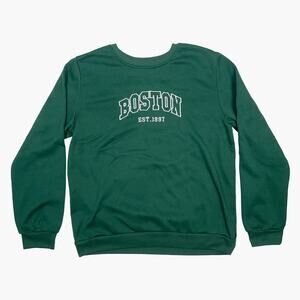 SHEIN "Boston" Multisex Crewneck Sweater (Celtics Green | XL)